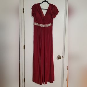 Maxi short sleeve dresssize Large like new worn once for couple hours